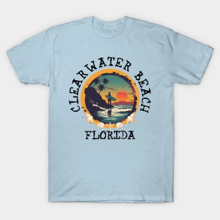 Clearwater Beach - Florida (with Black Lettering) T-Shirt
